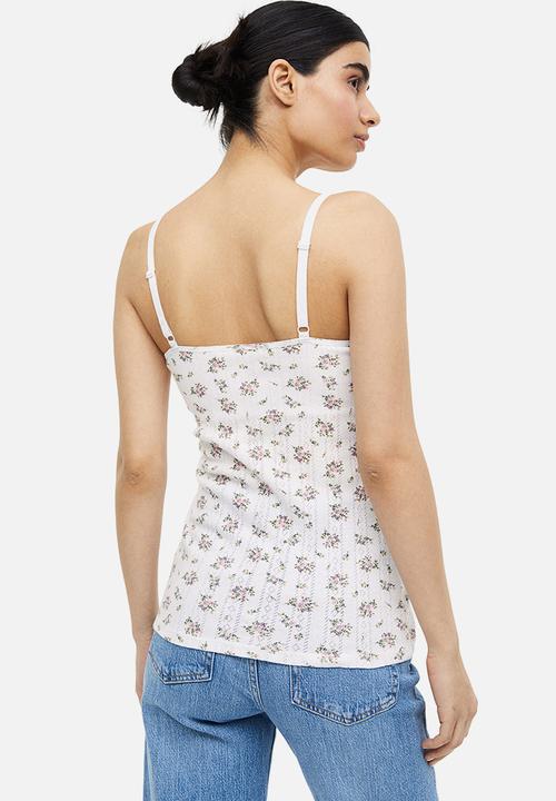 H&M - Mama 2 pack nursing vest tops - white small flowers