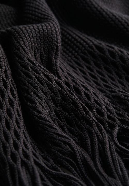 H&M - Fringe-trimmed dress - black