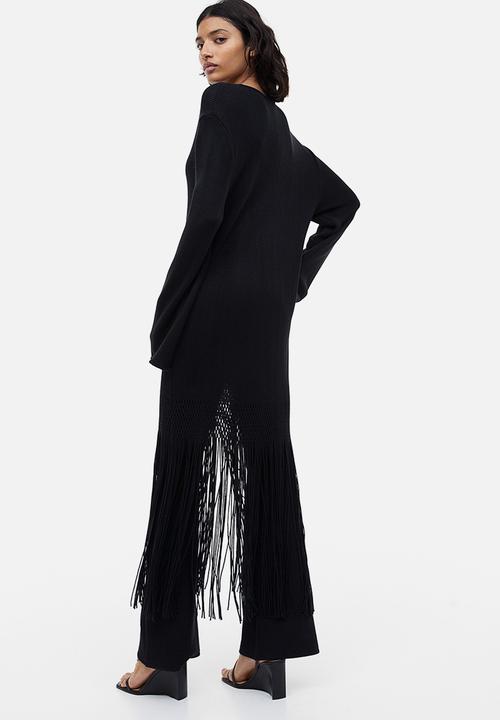 H&M - Fringe-trimmed dress - black