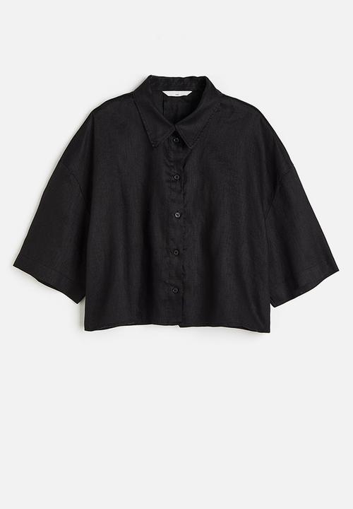 H&M - Oversized linen shirt - black
