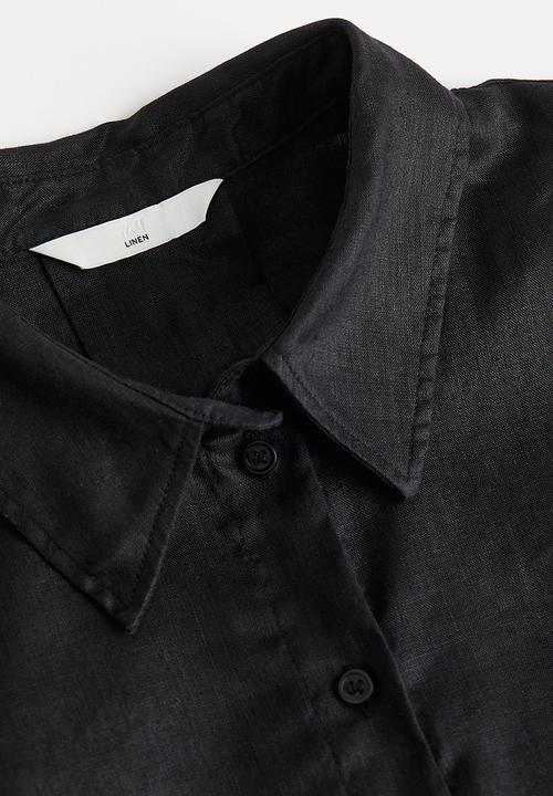 H&M - Oversized linen shirt - black