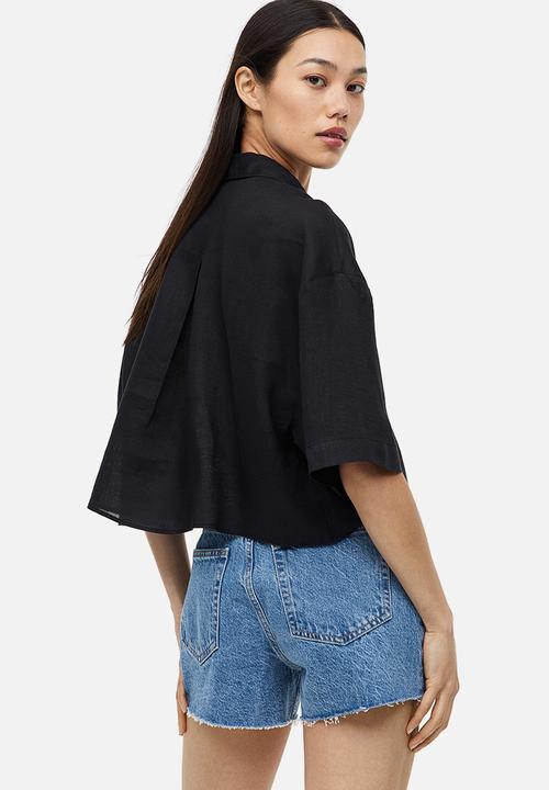 H&M - Oversized linen shirt - black