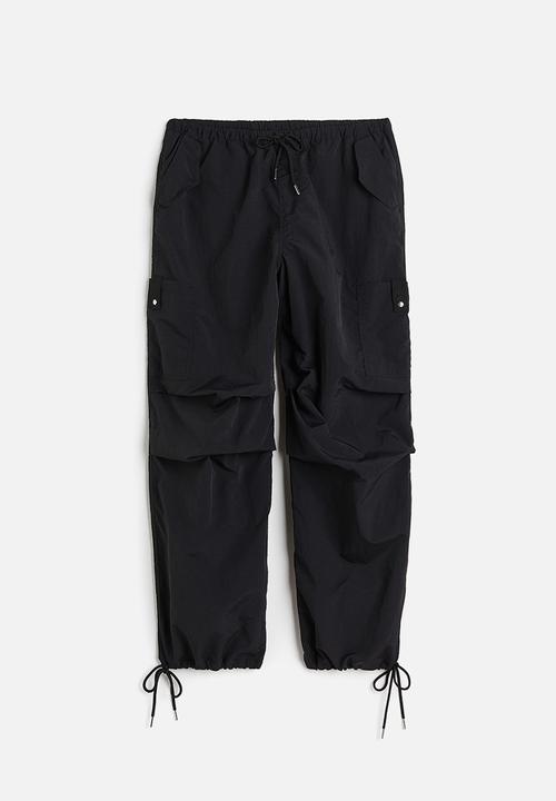 H&M - Nylon parachute trousers - black