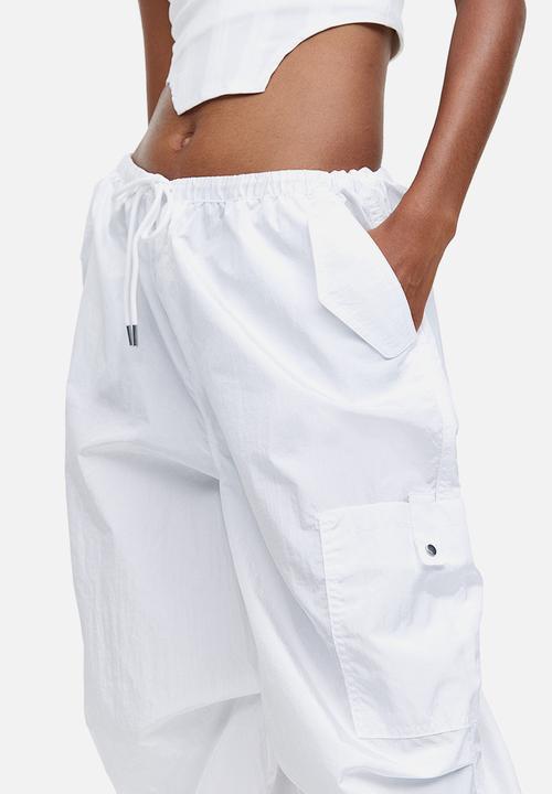 H&M - Nylon parachute trousers - white