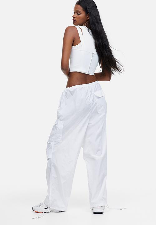 H&M - Nylon parachute trousers - white