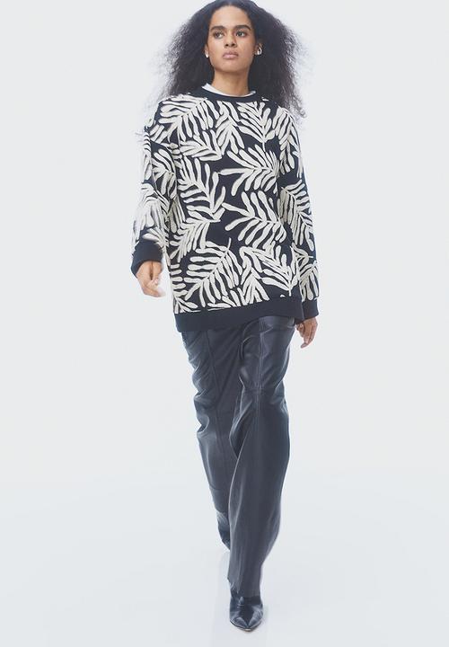 H&M - Oversized embroidered sweatshirt - black embroidered
