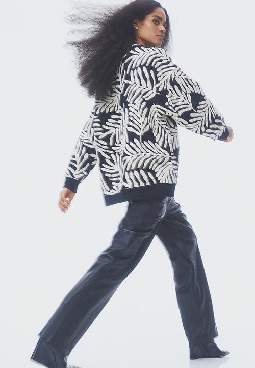 H&M - Oversized embroidered sweatshirt - black embroidered
