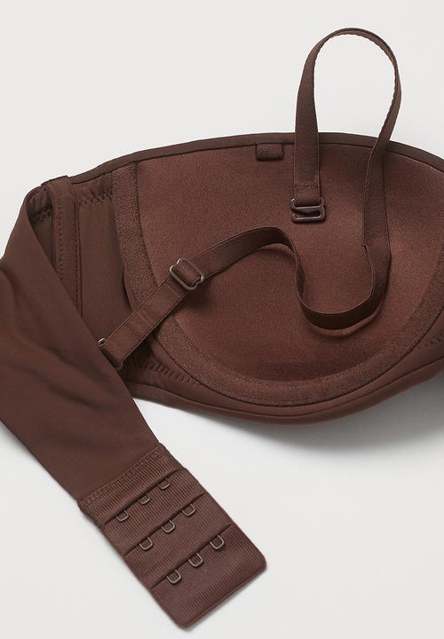 H&M - Padded balconette bra - dark brown 