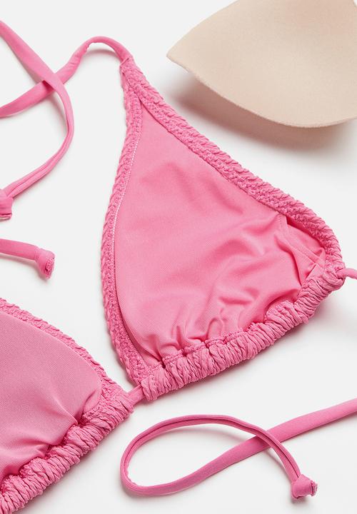 H&M - Padded triangle bikini top - pink