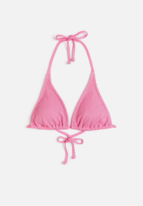 H&M - Padded triangle bikini top - pink