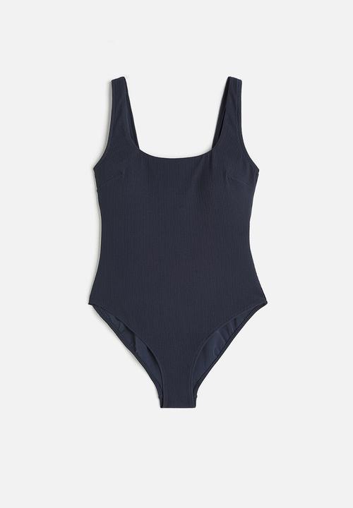 H&M - Padded-cup swimsuit - dark blue 