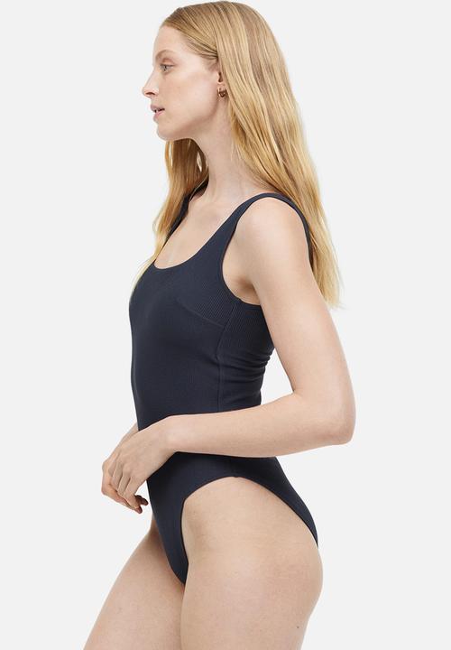 H&M - Padded-cup swimsuit - dark blue 