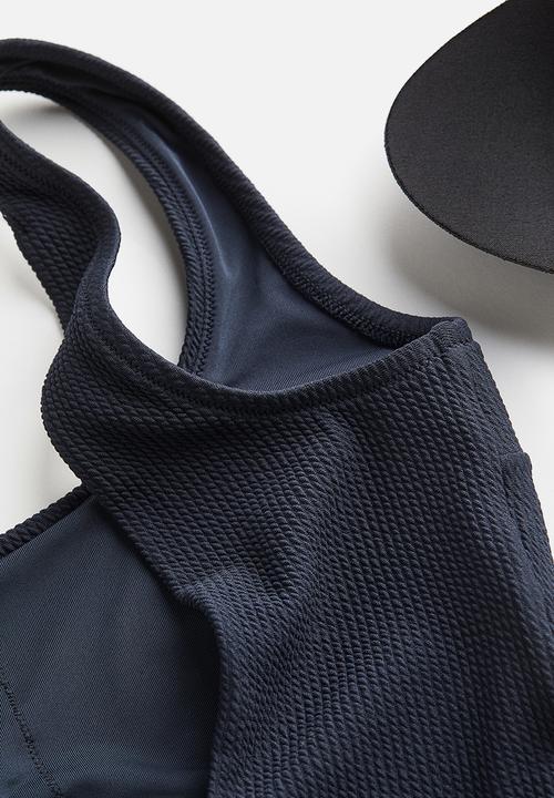 H&M - Padded-cup swimsuit - dark blue 