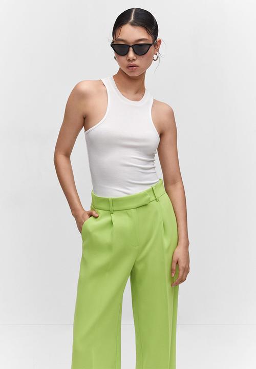 MANGO - Trousers igu - bright yellow