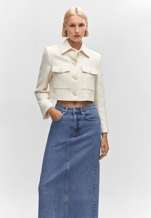 MANGO - Skirt diana - open blue