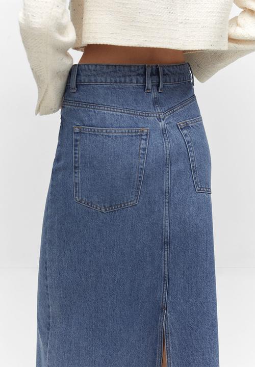 MANGO - Skirt diana - open blue