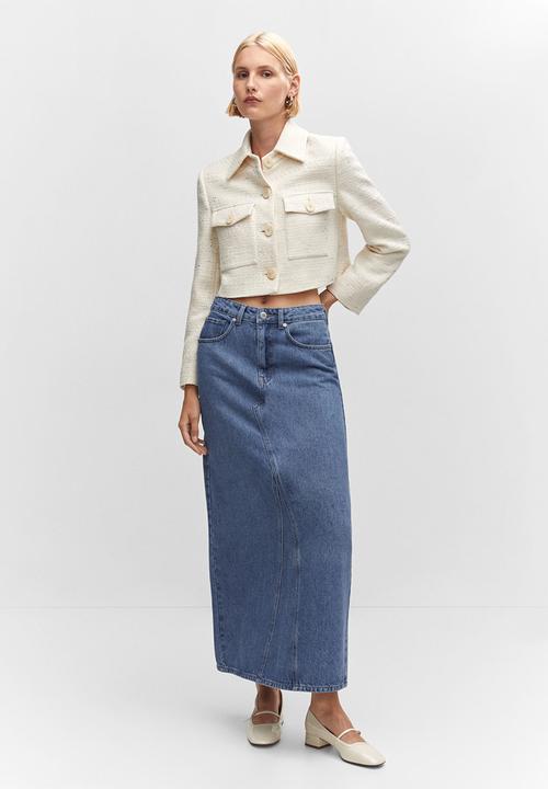 MANGO - Skirt diana - open blue