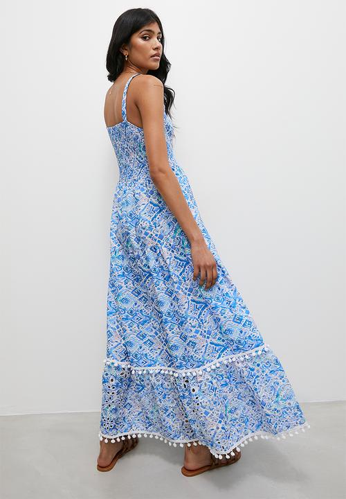 Superbalist - Trim detail maxi dress - blue