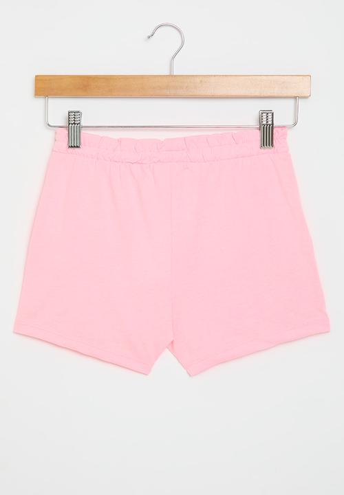 MINOTI - Girls pink basic jersey short - neon pale pink
