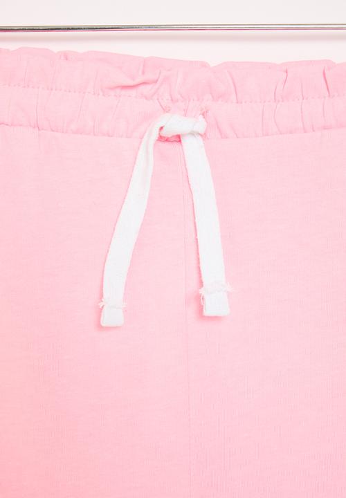 MINOTI - Girls pink basic jersey short - neon pale pink