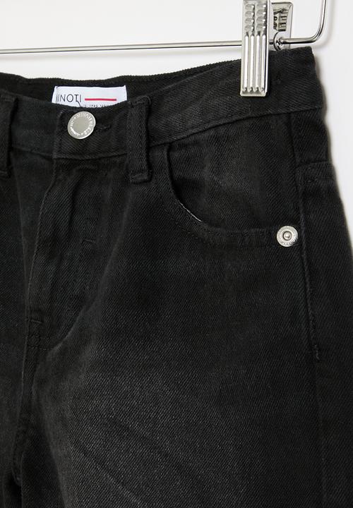 MINOTI - Girls black basic denim short - black denim