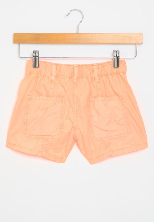 MINOTI - Girls basic poplin short - neon orange