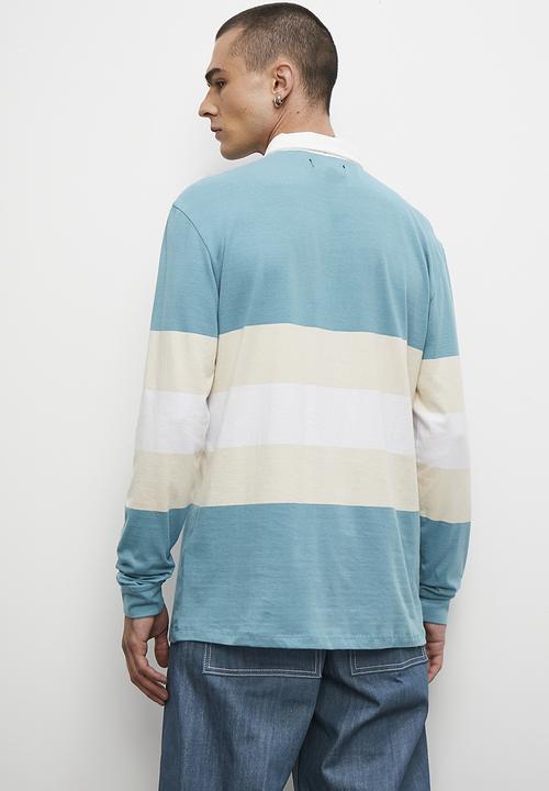 Superbalist - Siya long sleeve rugby stripe tee - khaki & ecru