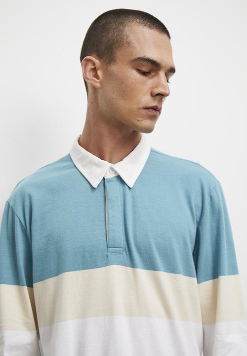 Superbalist - Siya long sleeve rugby stripe tee - khaki & ecru
