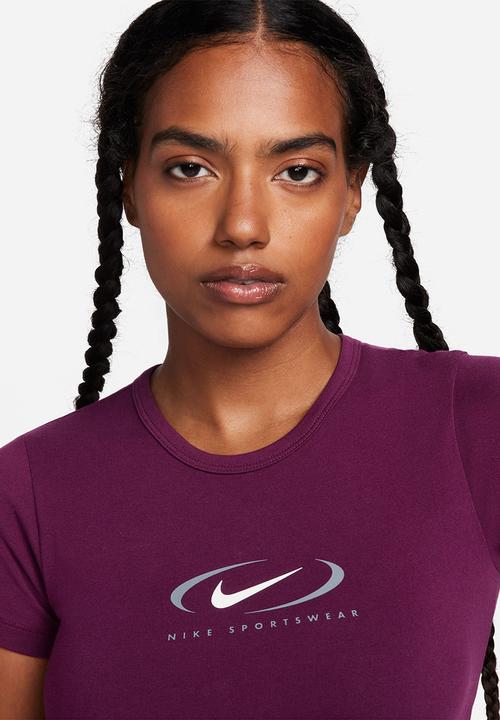 Nike - W Nsw bby tee swoosh - bordeaux