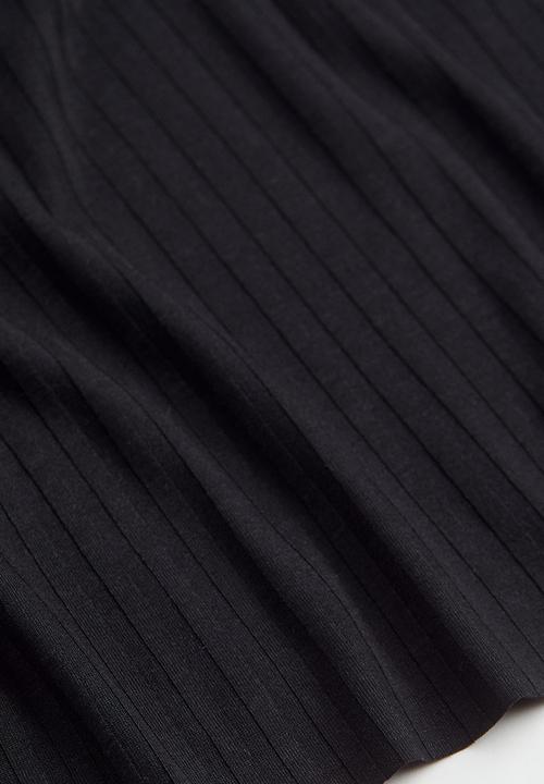 H&M - Ribbed T-shirt - black