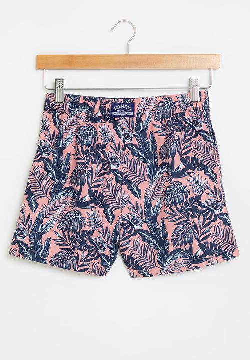MINOTI - Board shorts - peach & navy