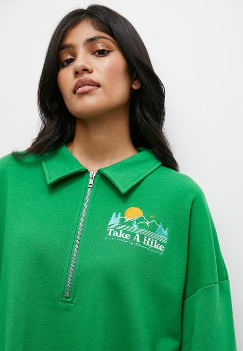 Superbalist - Half zip sweat - deep green