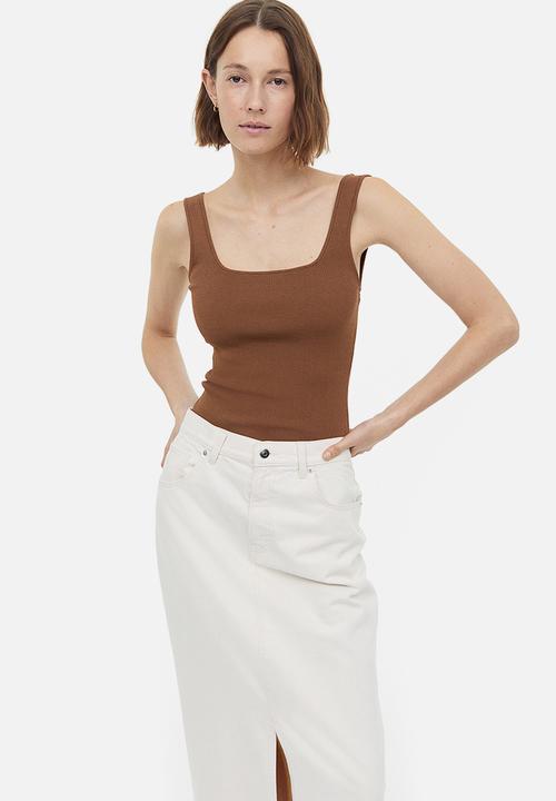 H&M - Ribbed vest top - brown