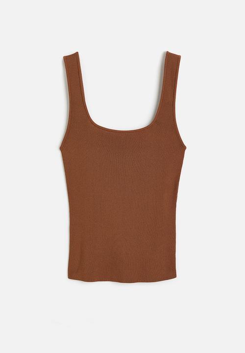 H&M - Ribbed vest top - brown