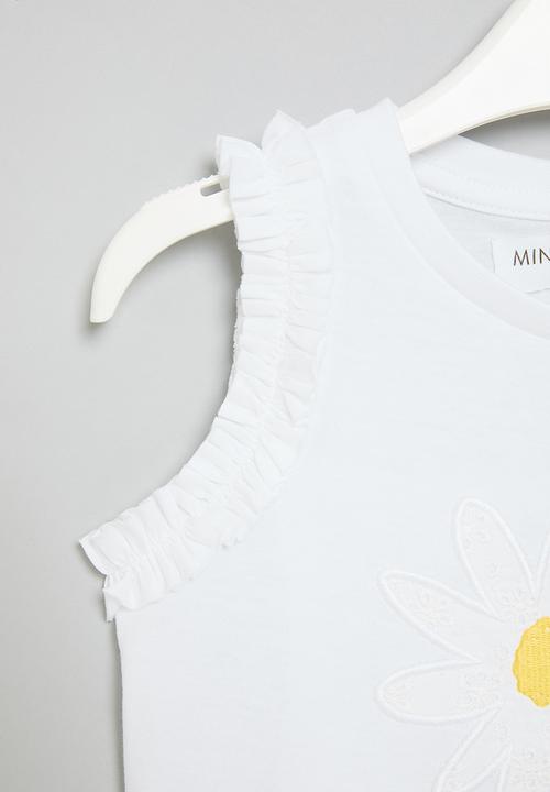 MINOTI - Crochet applique daisy vest - white