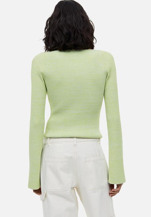 H&M - Rib-knit top - light green marl