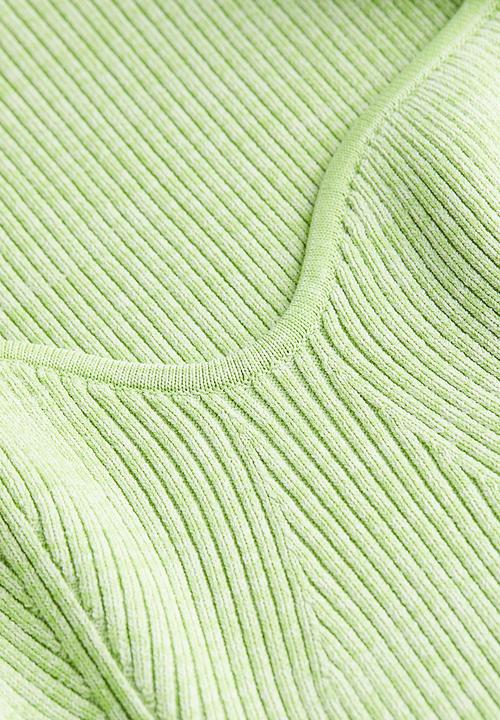 H&M - Rib-knit top - light green marl