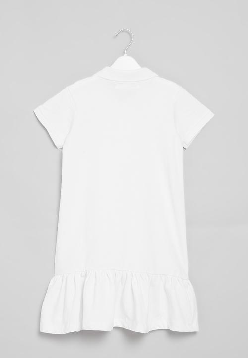 MINOTI - Pique polo dress - white