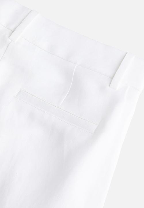 H&M - Wide linen-blend trousers - white