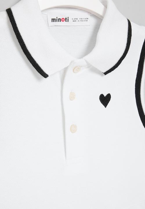 MINOTI - Pique vest dress - white