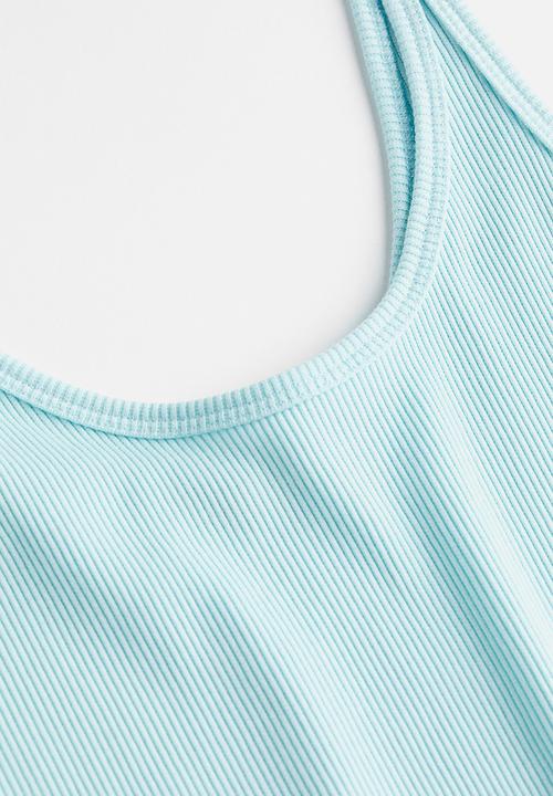 H&M - Ribbed vest top - light turquoise 