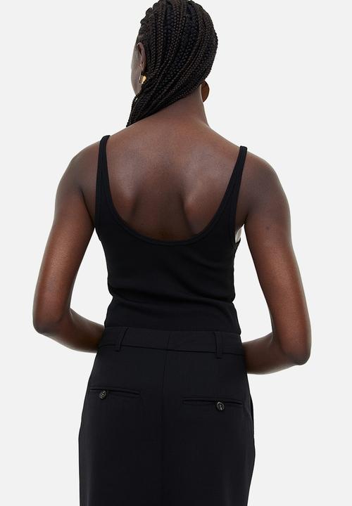H&M - Ribbed vest top - black