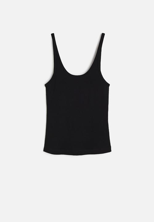 H&M - Ribbed vest top - black