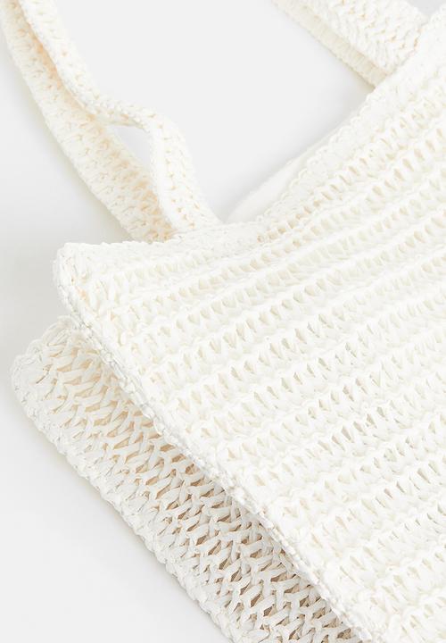 H&M - Large straw shopper - white