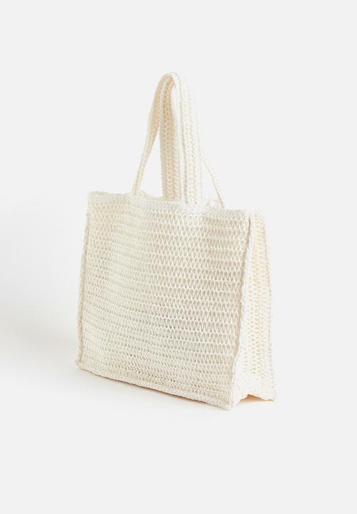 H&M - Large straw shopper - white