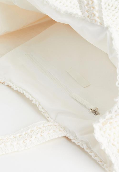 H&M - Large straw shopper - white