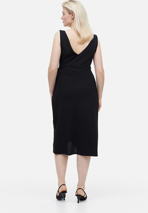 H&M - V-neck wrap dress - black