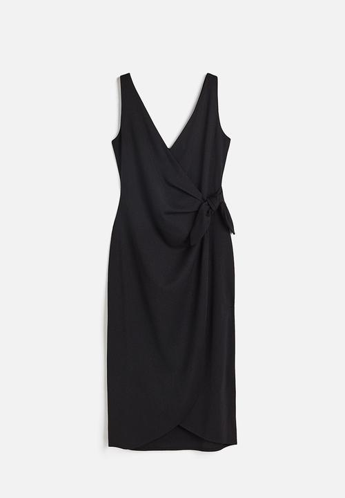 H&M - V-neck wrap dress - black