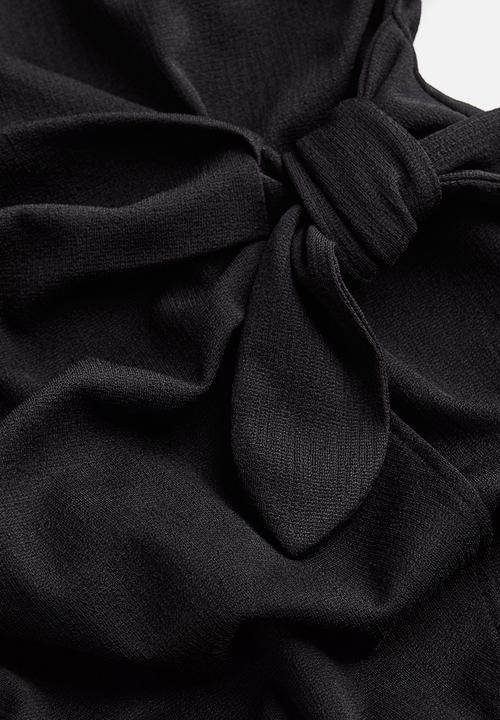 H&M - V-neck wrap dress - black