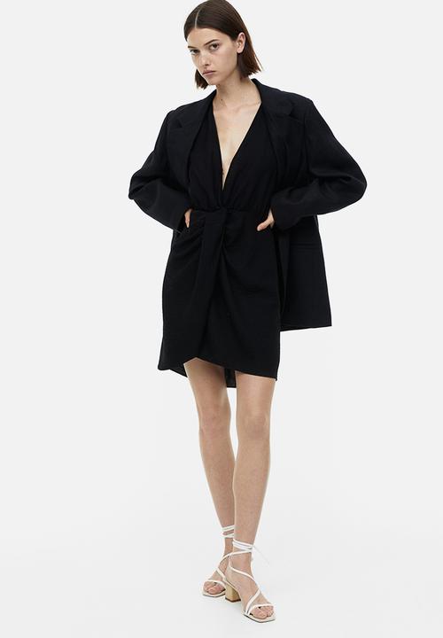 H&M - V-neck dress - black